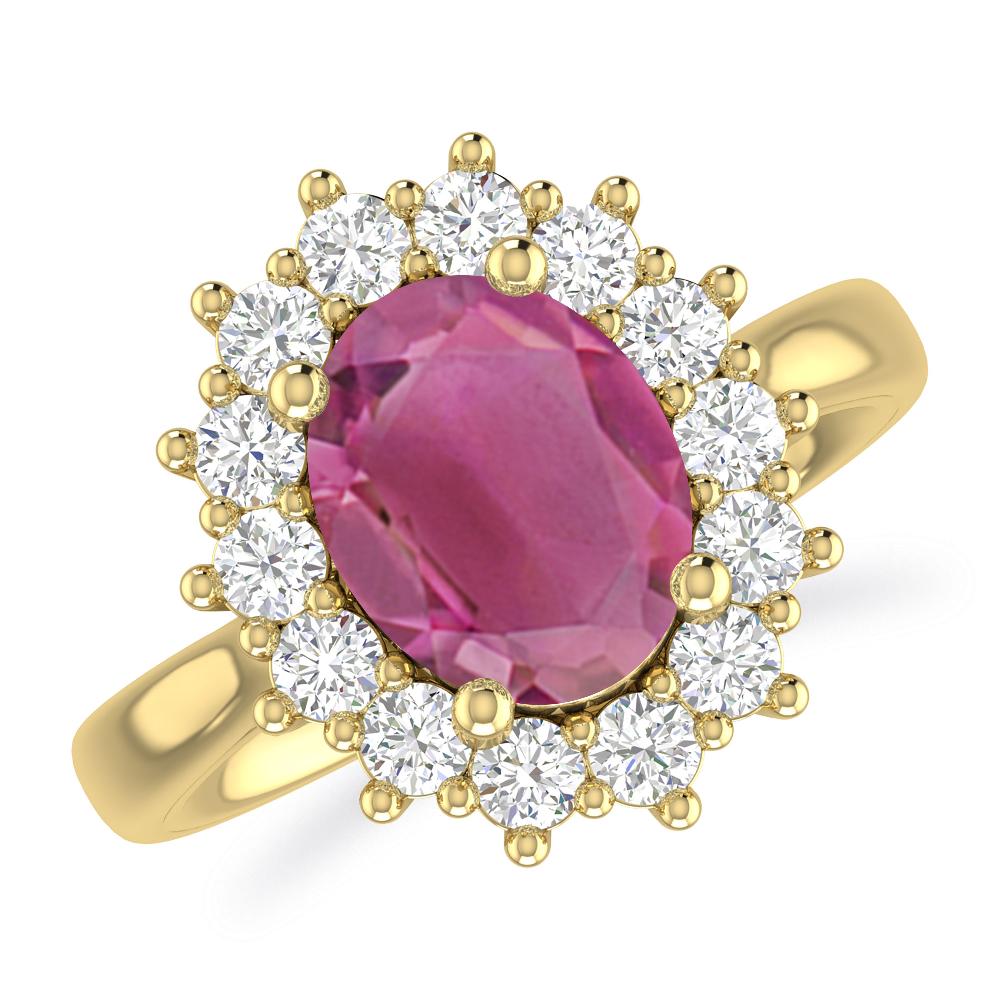 Yellow Gold - Pink Tourmaline