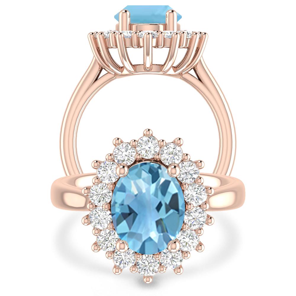 Rose Gold - Blue Topaz