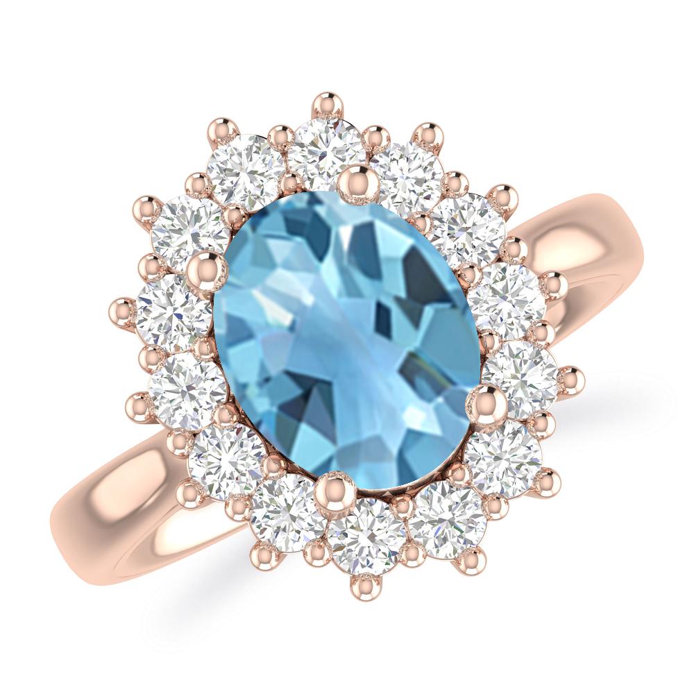 Rose Gold - Blue Topaz