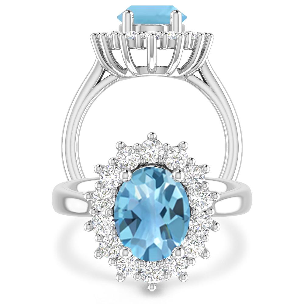 White Gold - Blue Topaz