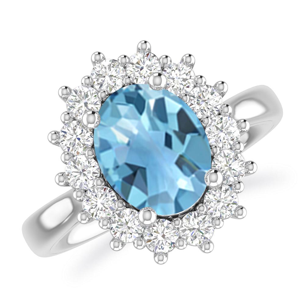 White Gold - Blue Topaz