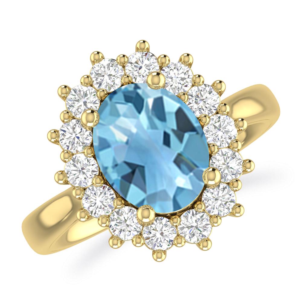 Yellow Gold - Blue Topaz