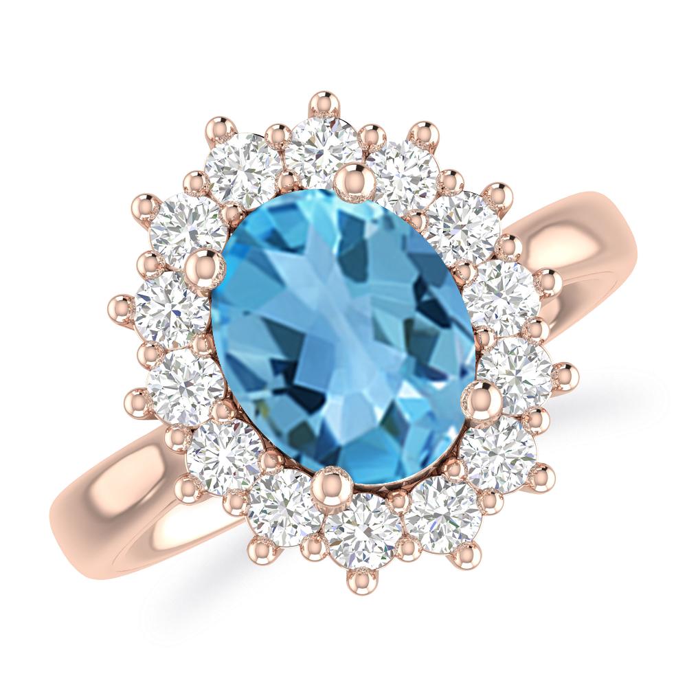 Rose Gold - Blue Topaz