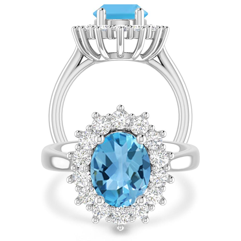 White Gold - Blue Topaz