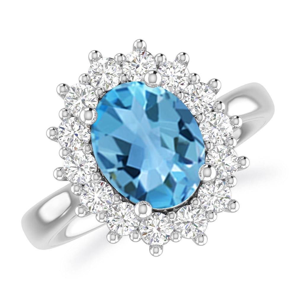 White Gold - Blue Topaz