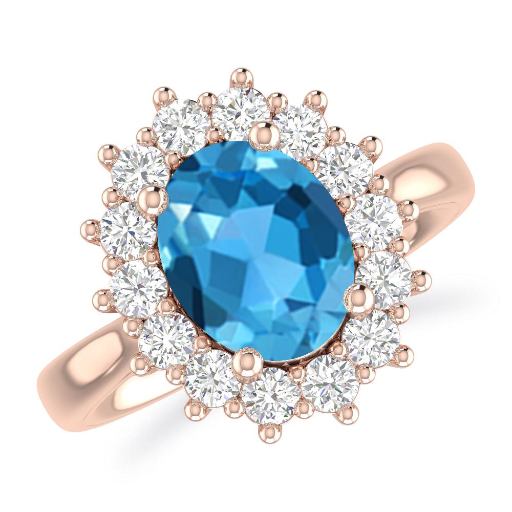 Rose Gold - Blue Topaz