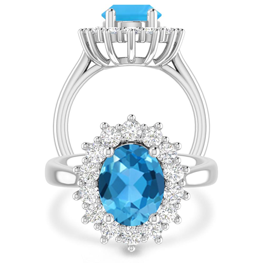 White Gold - Blue Topaz