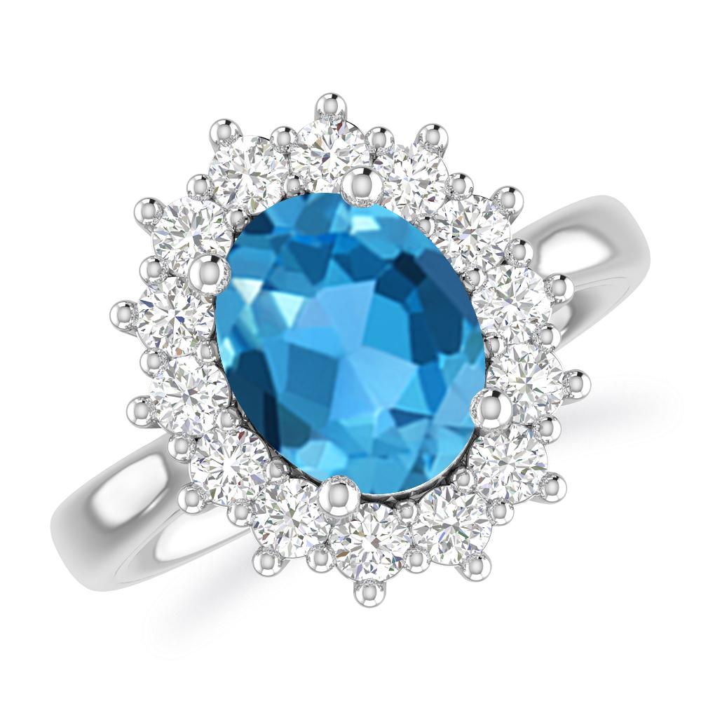 White Gold - Blue Topaz