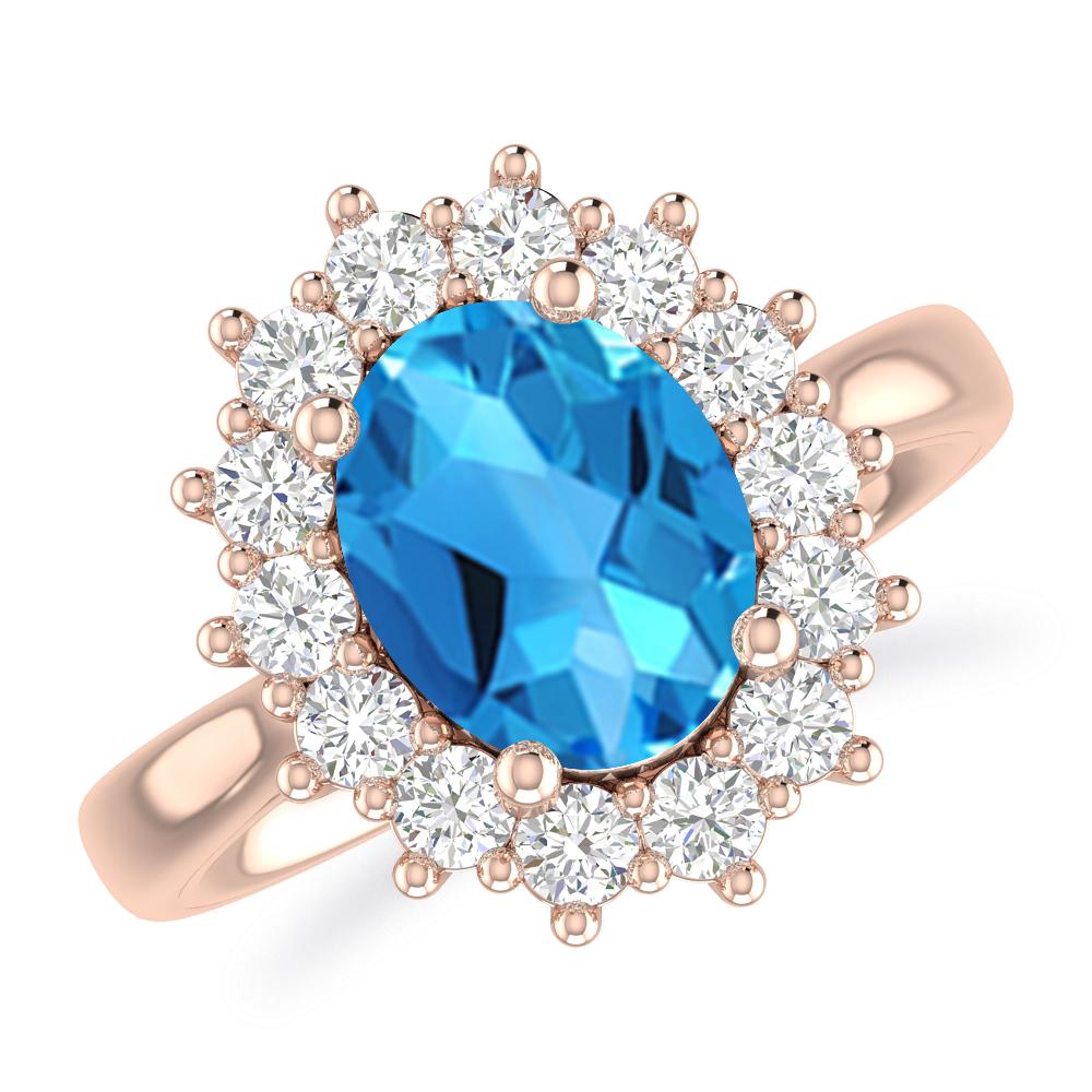 Rose Gold - Blue Topaz