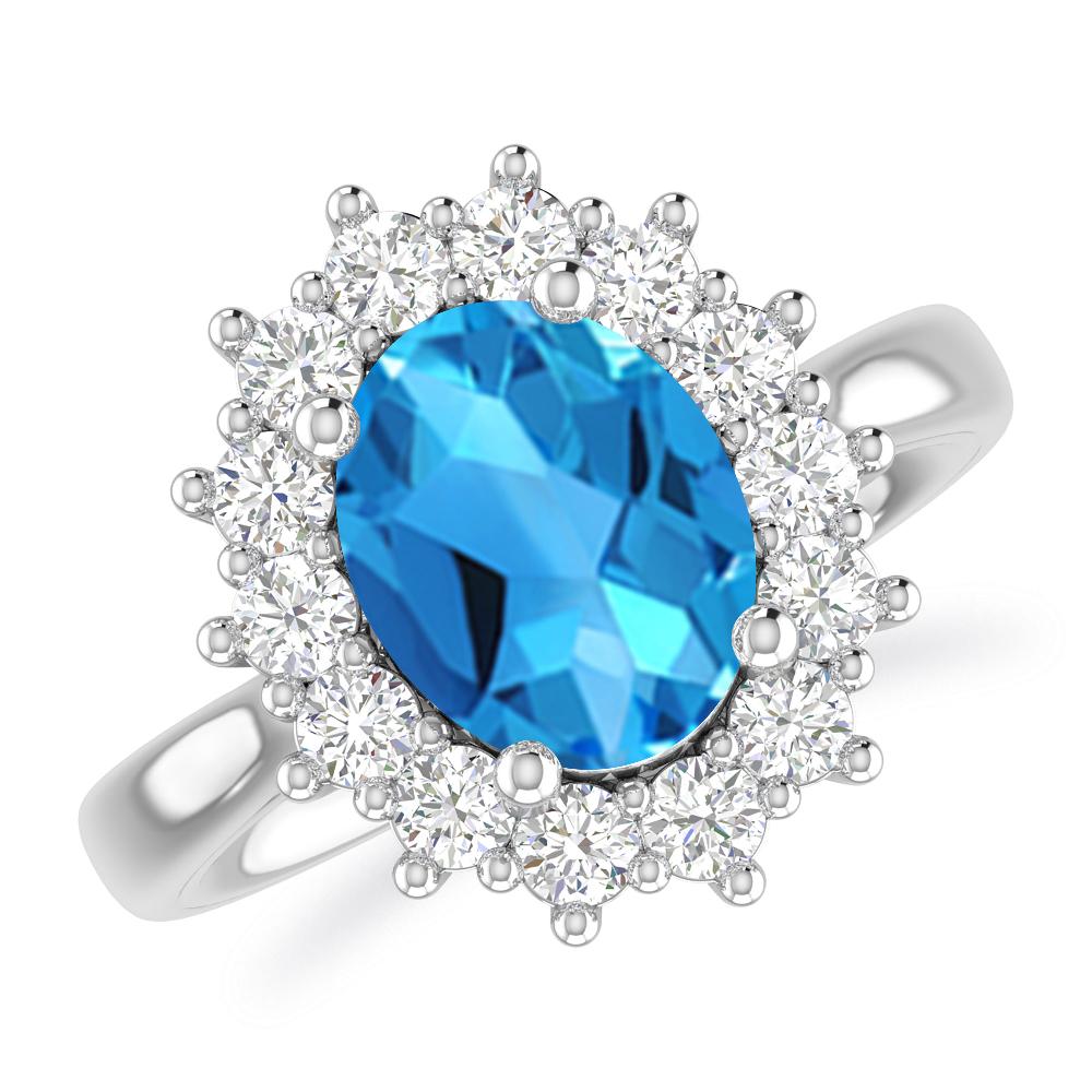 White Gold - Blue Topaz