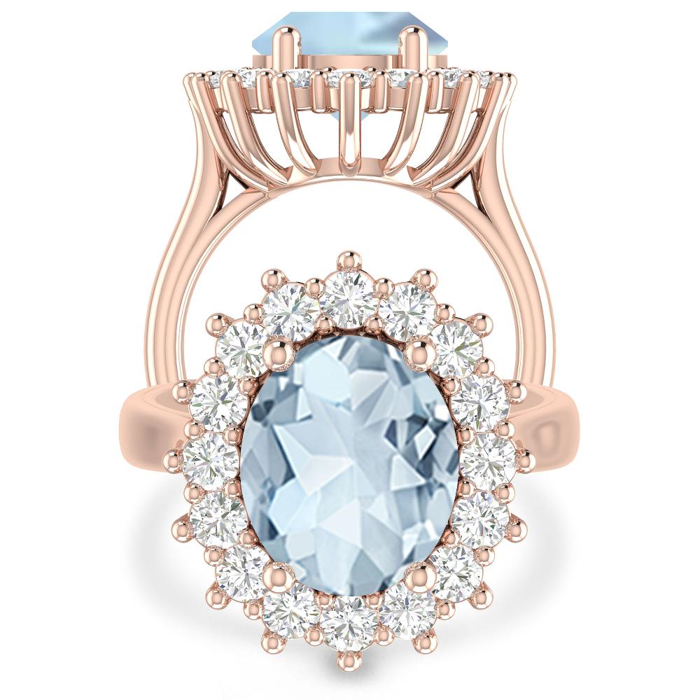 Rose Gold - Aquamarine