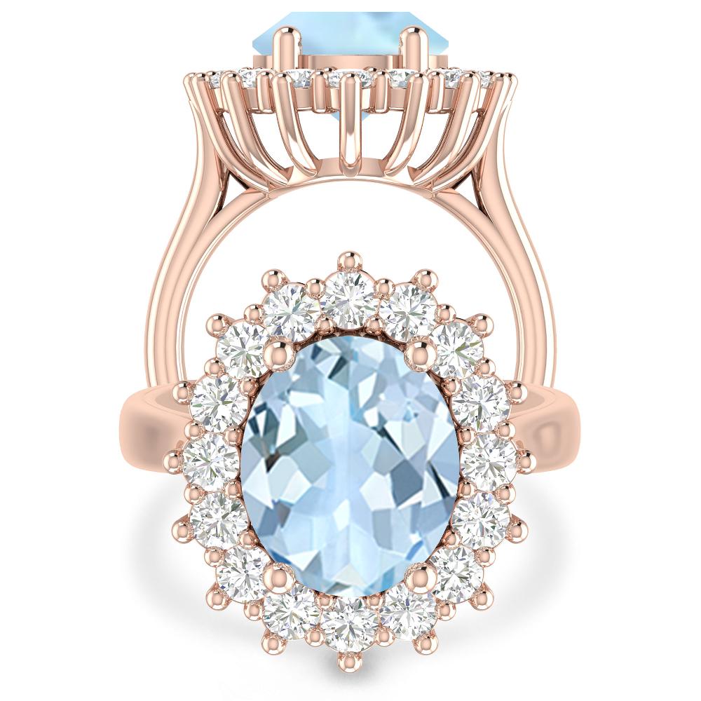 Rose Gold - Aquamarine