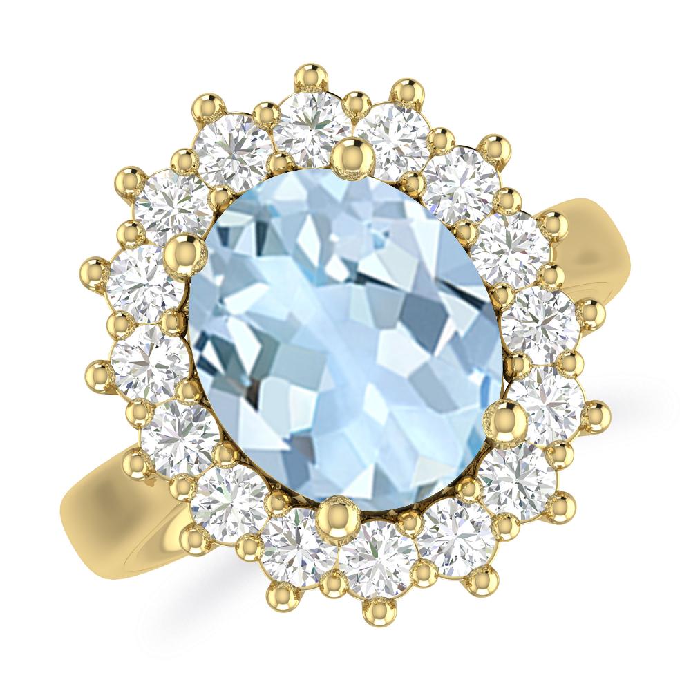 Yellow Gold - Aquamarine