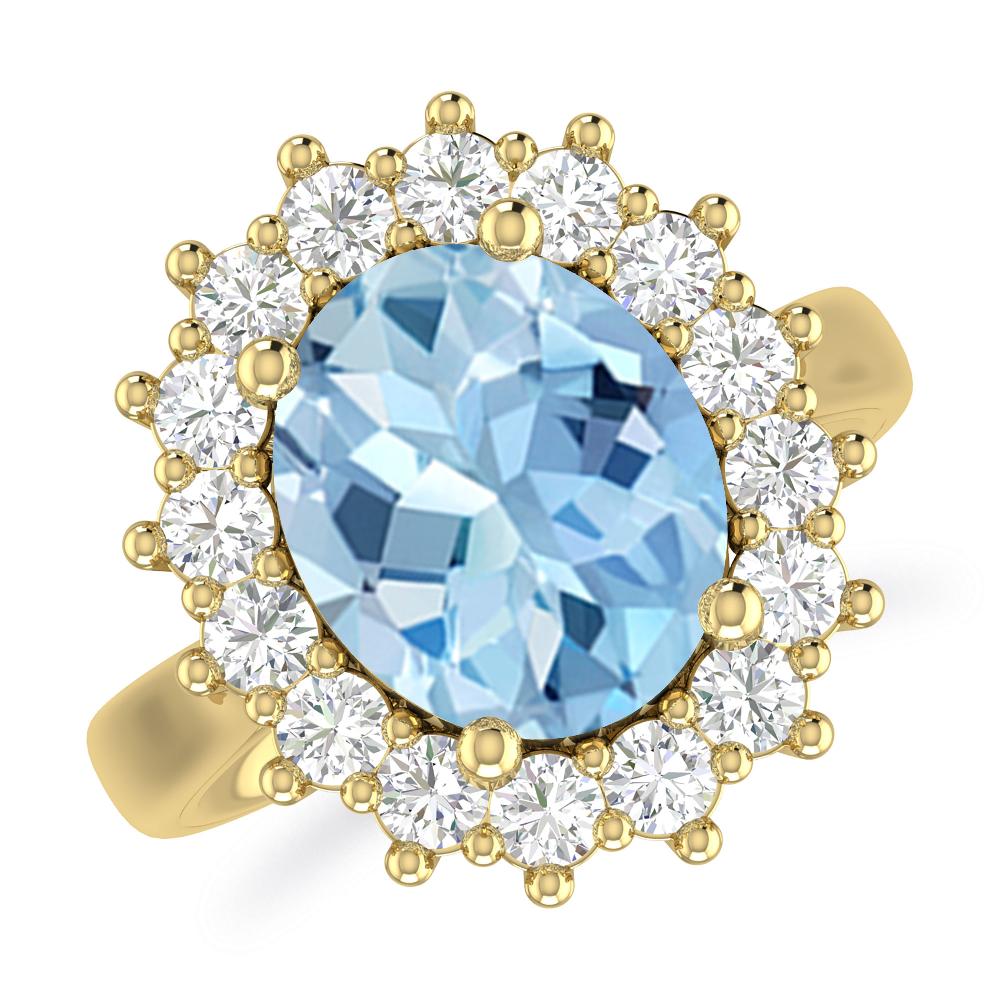 Yellow Gold - Aquamarine