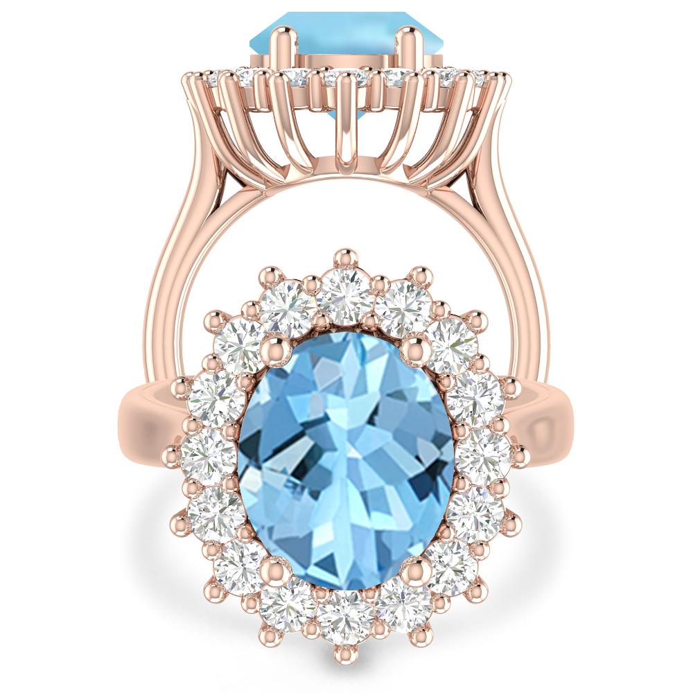 Rose Gold - Aquamarine