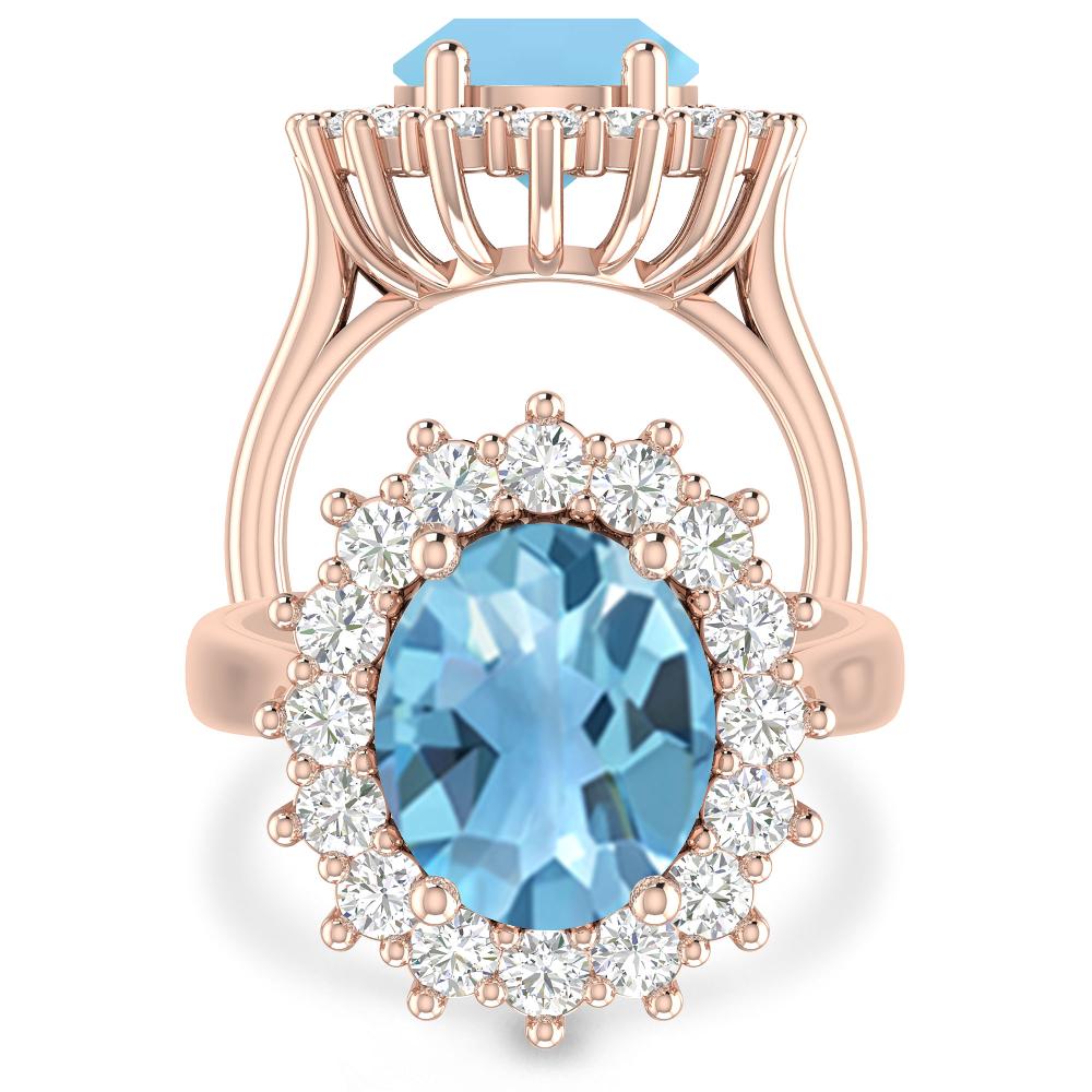 Rose Gold - Blue Topaz