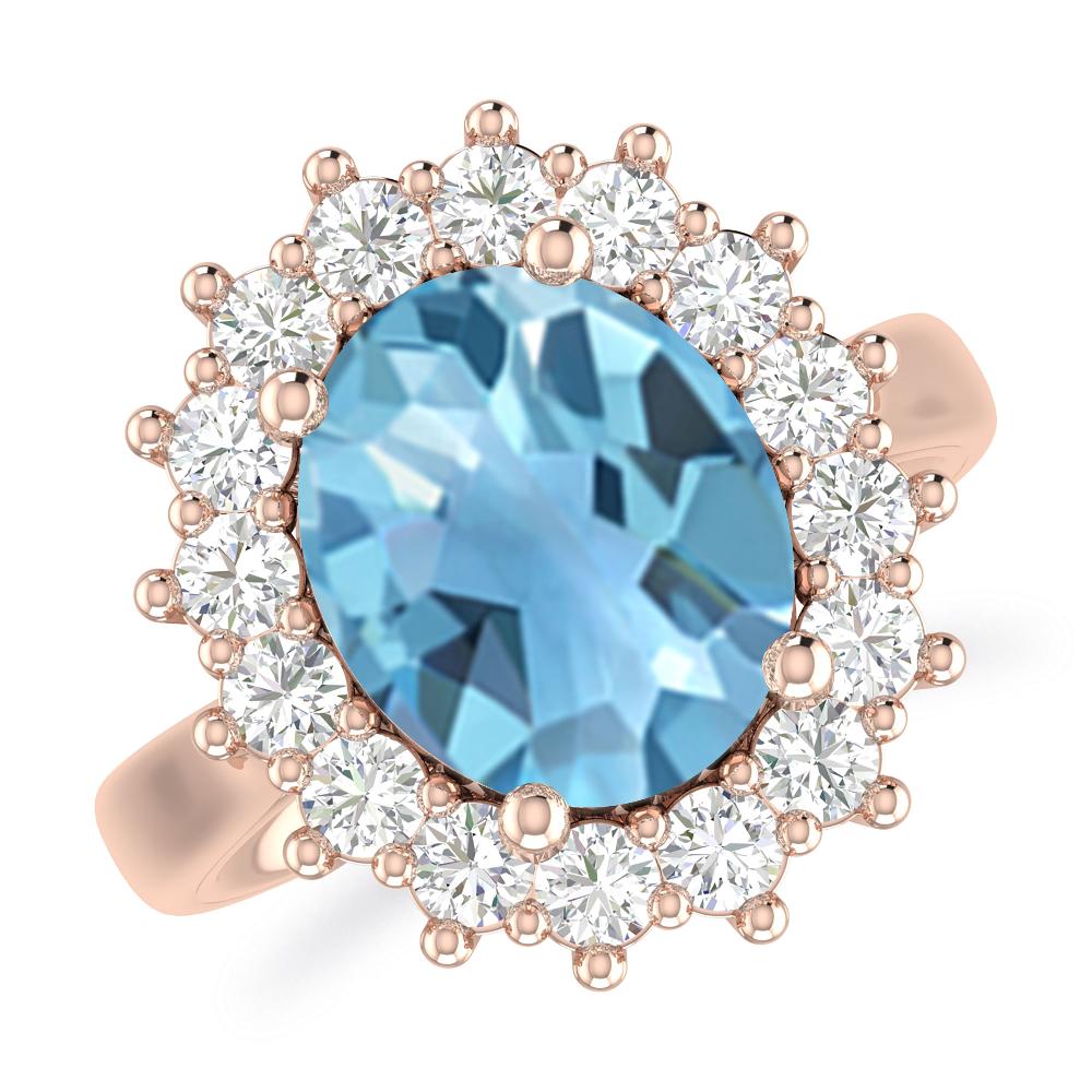 Rose Gold - Blue Topaz