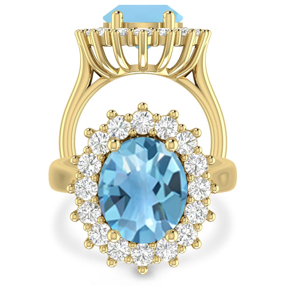 Yellow Gold - Blue Topaz