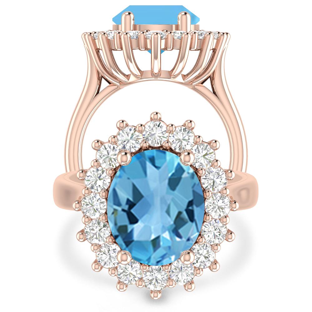 Rose Gold - Blue Topaz