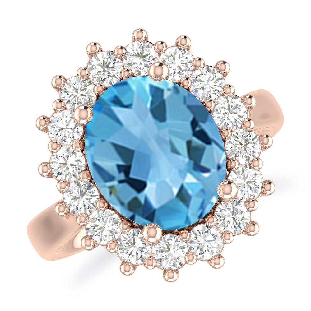 Rose Gold - Blue Topaz