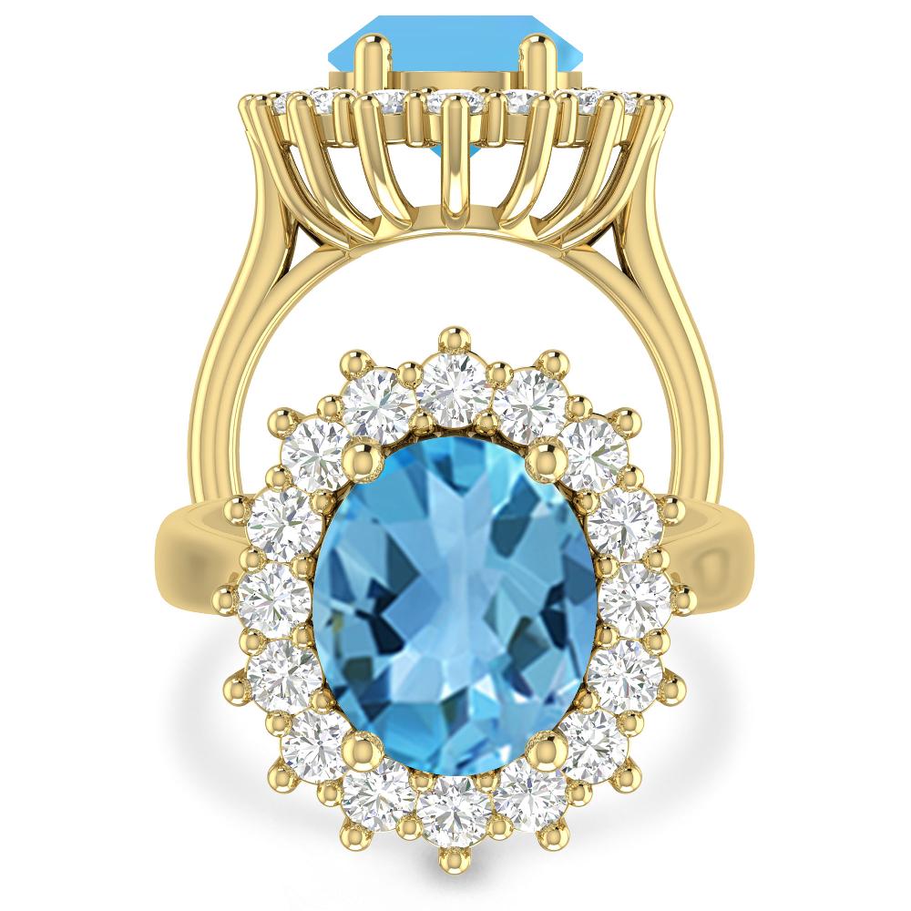 Yellow Gold - Blue Topaz