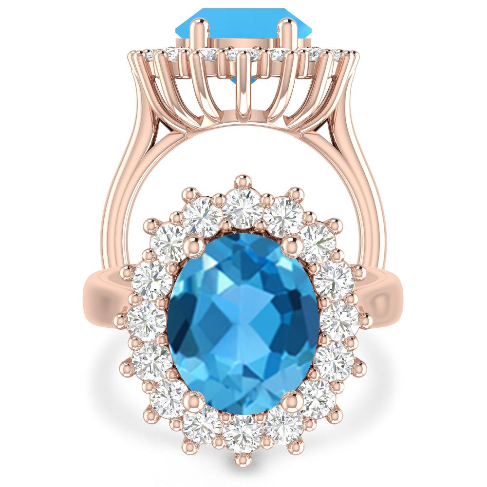 Rose Gold - Blue Topaz