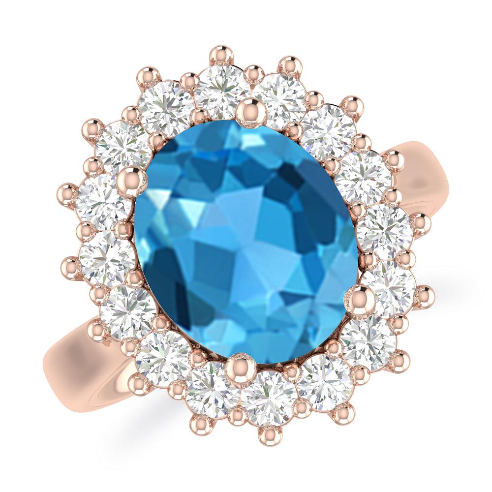 Rose Gold - Blue Topaz