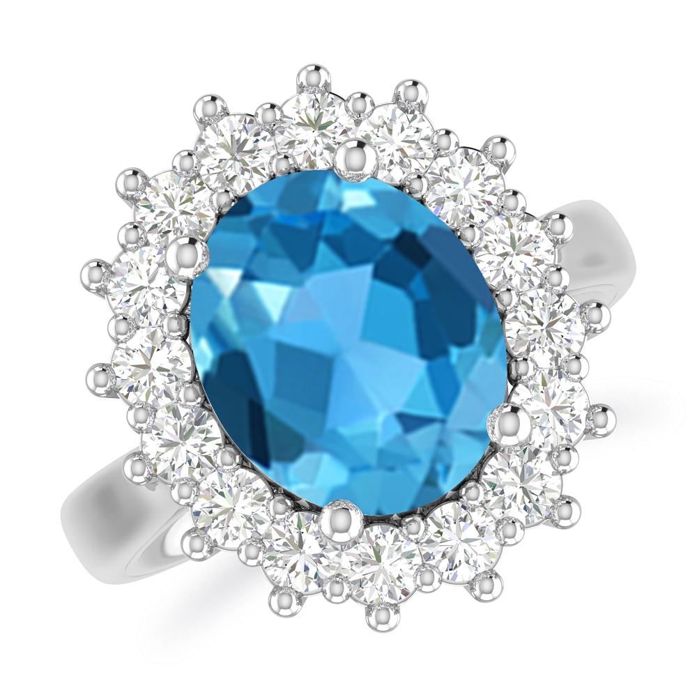 White Gold - Blue Topaz