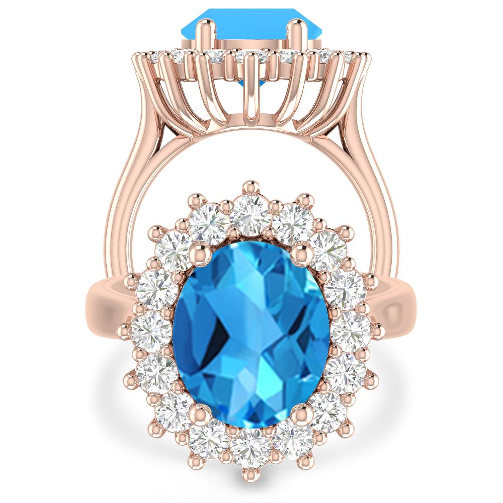 Rose Gold - Blue Topaz