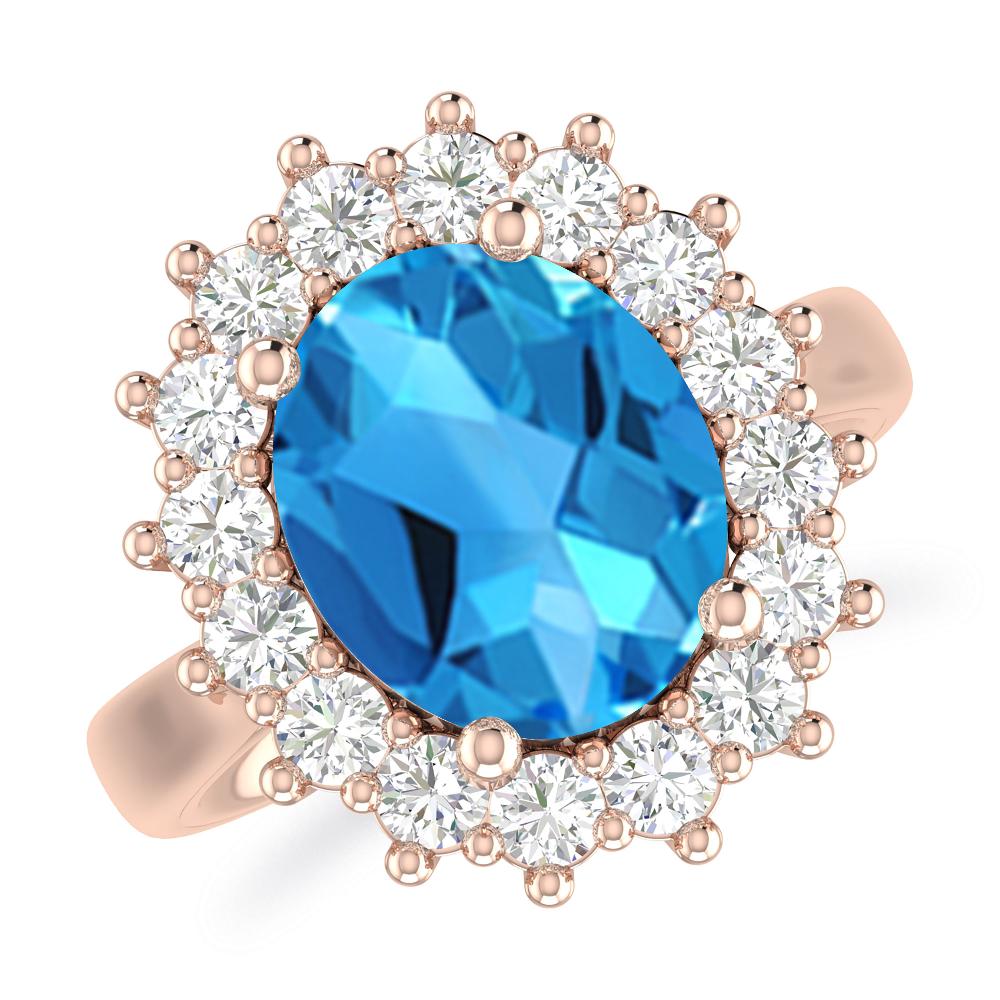 Rose Gold - Blue Topaz