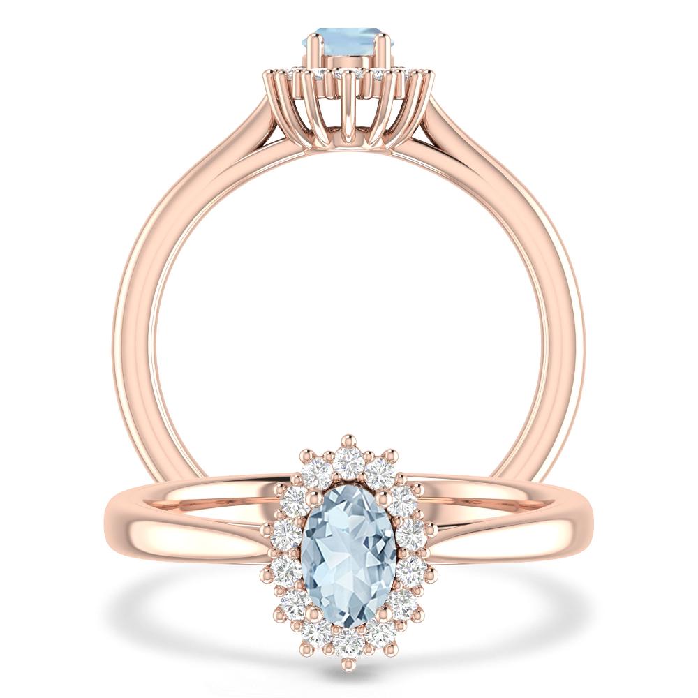 Rose Gold - Aquamarine