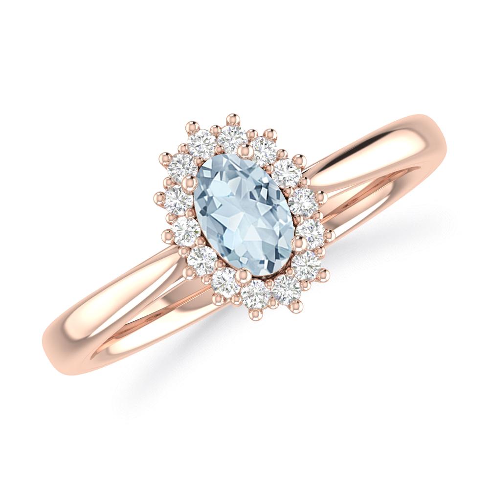 Rose Gold - Aquamarine