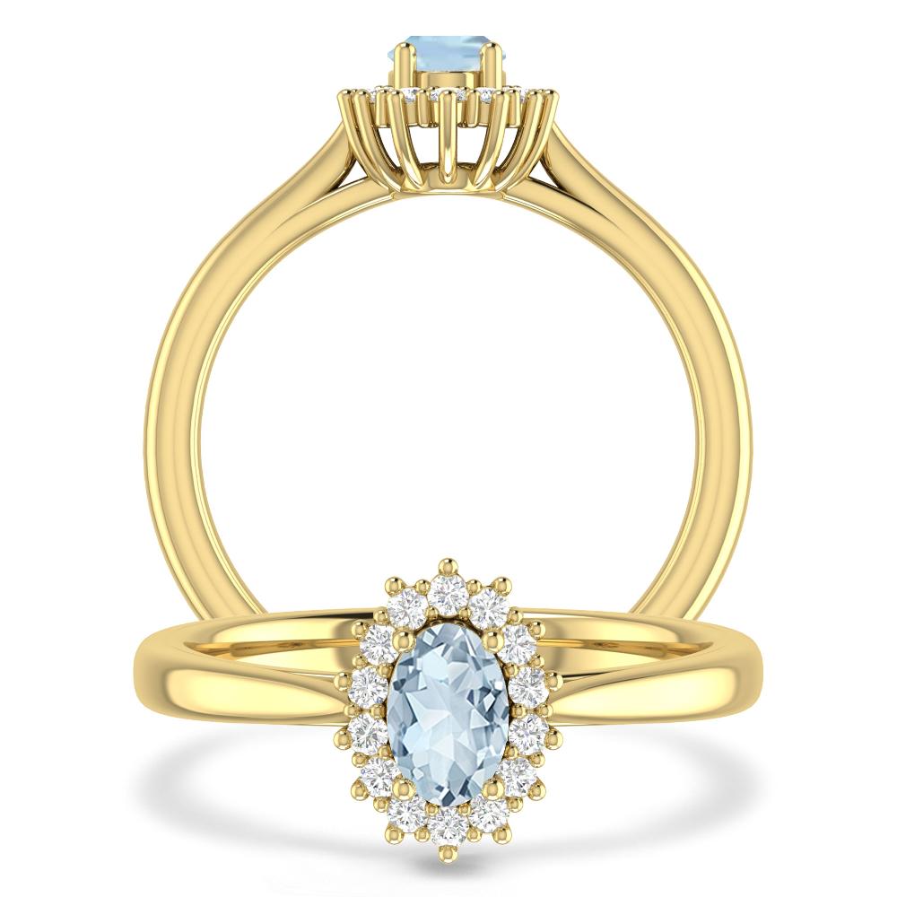 Yellow Gold - Aquamarine