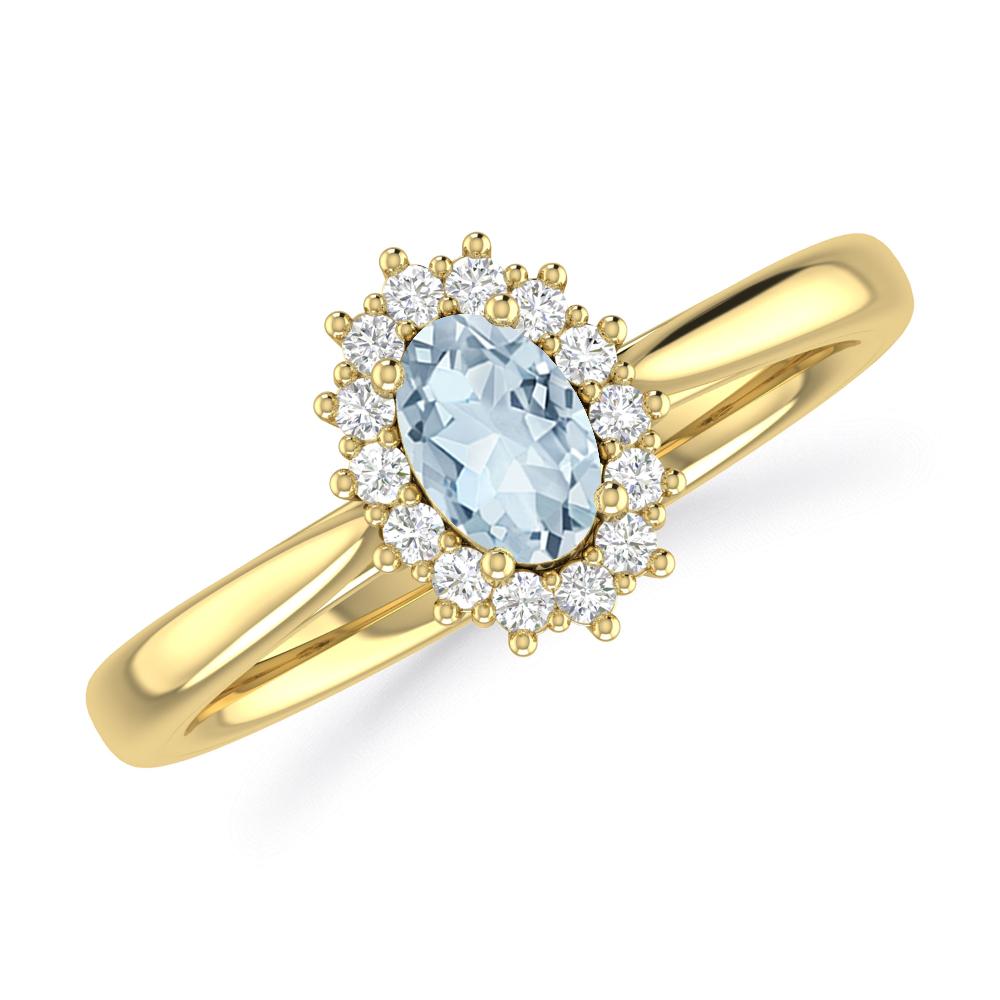 Yellow Gold - Aquamarine