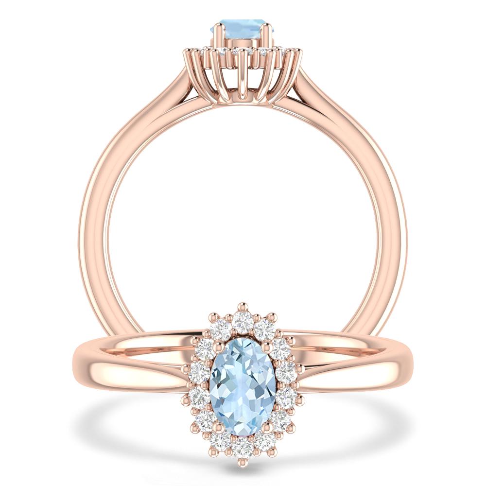 Rose Gold - Aquamarine