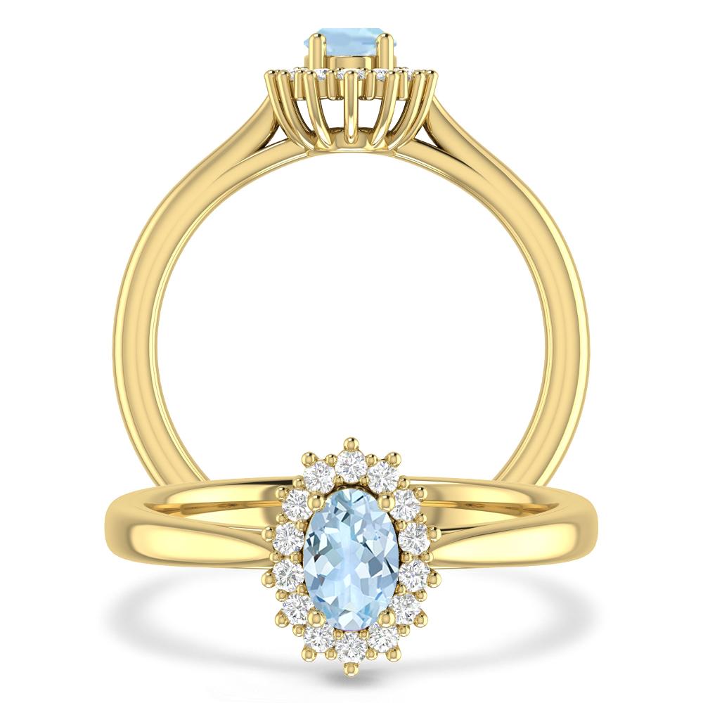 Yellow Gold - Aquamarine