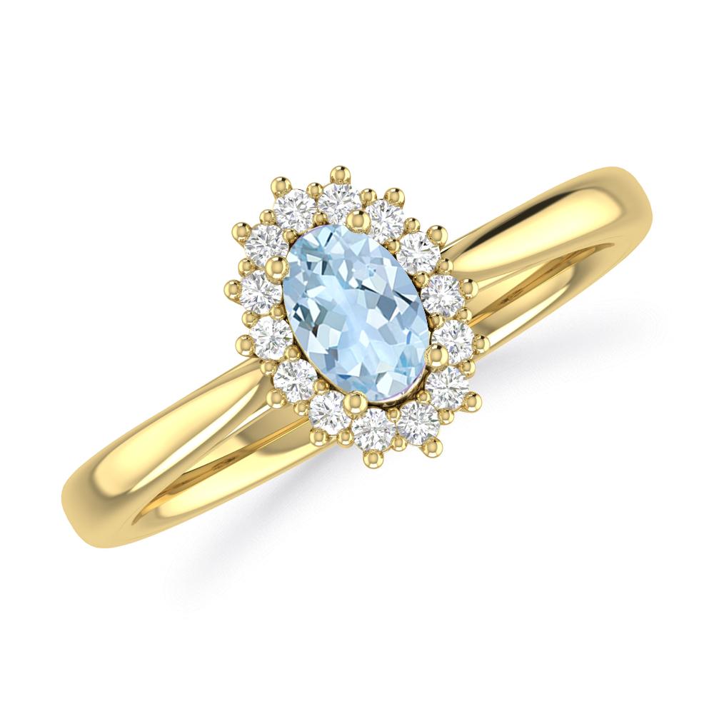 Yellow Gold - Aquamarine