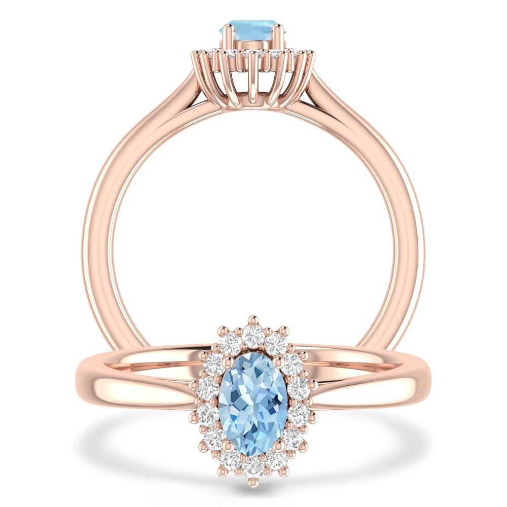 Rose Gold - Aquamarine