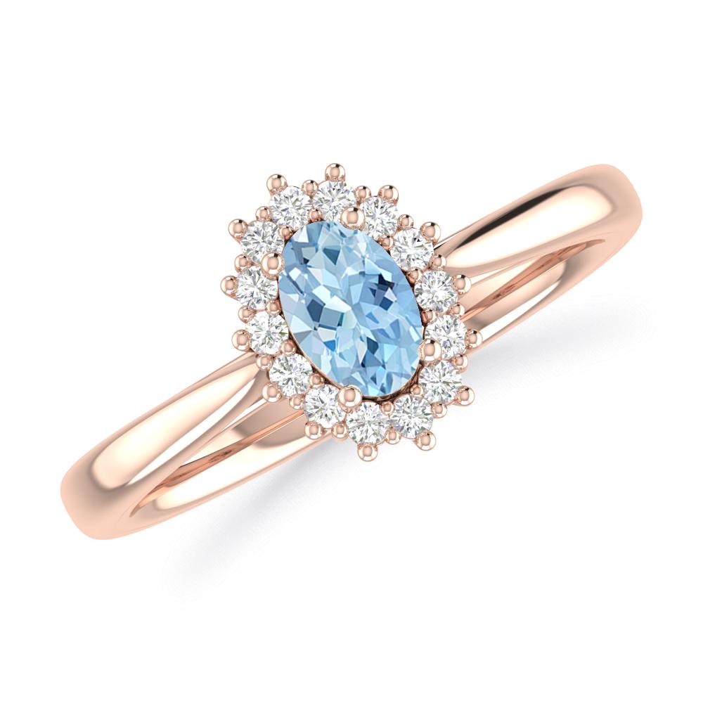 Rose Gold - Aquamarine