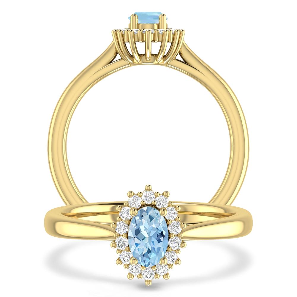 Yellow Gold - Aquamarine