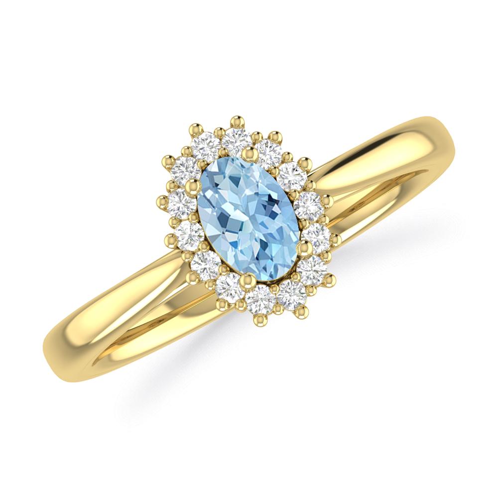 Yellow Gold - Aquamarine