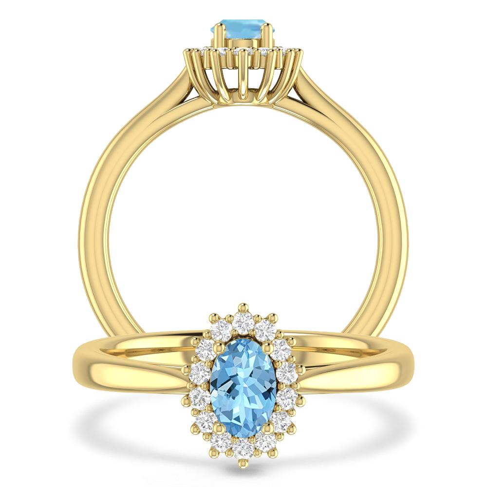 Yellow Gold - Aquamarine