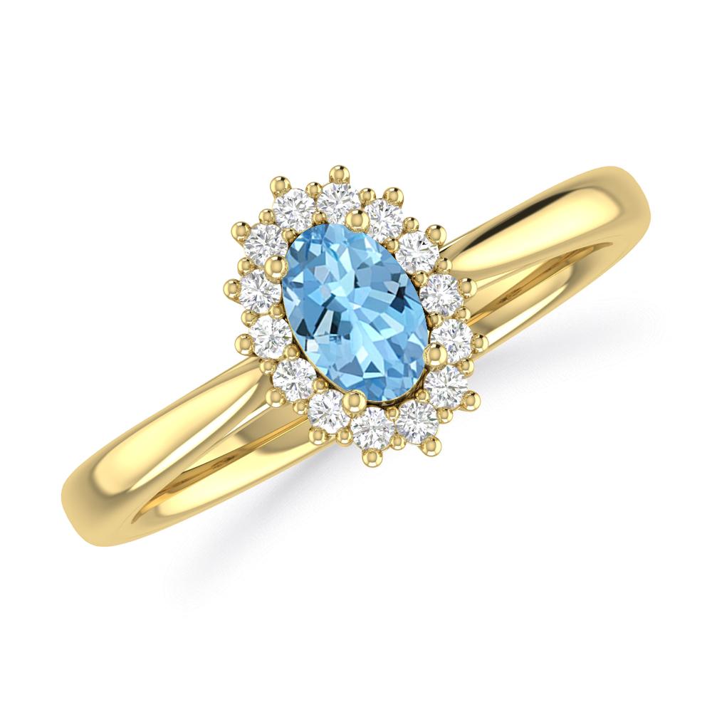 Yellow Gold - Aquamarine