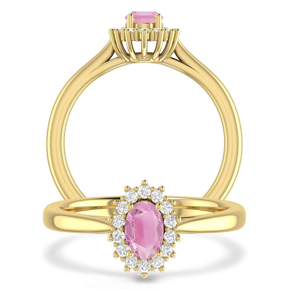 Yellow Gold - Pink Tourmaline