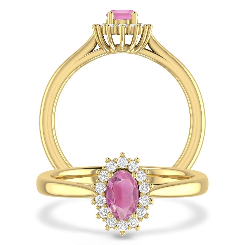 Yellow Gold - Pink Tourmaline