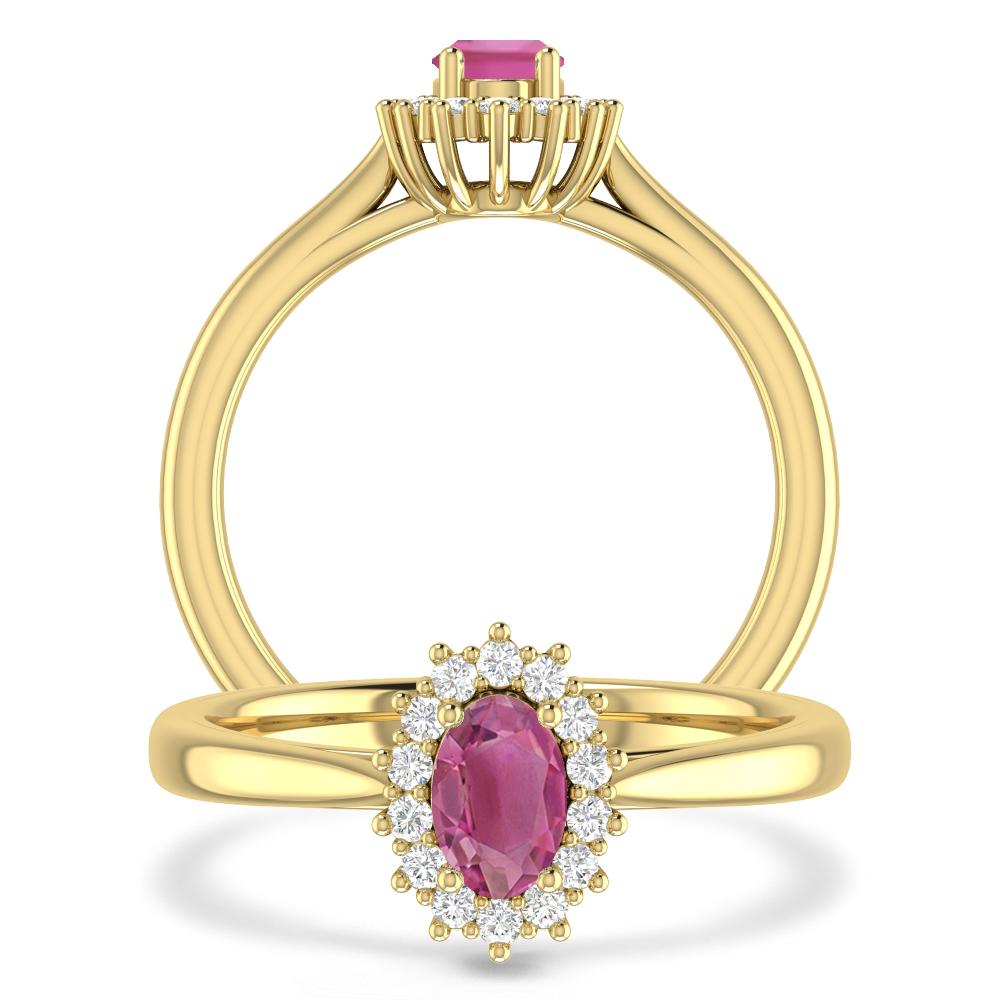 Yellow Gold - Pink Tourmaline