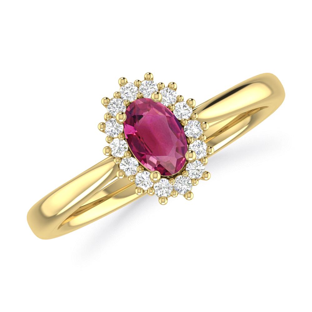 Yellow Gold - Pink Tourmaline