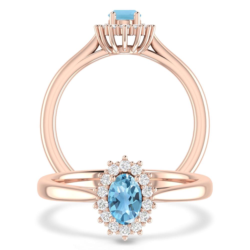 Rose Gold - Blue Topaz