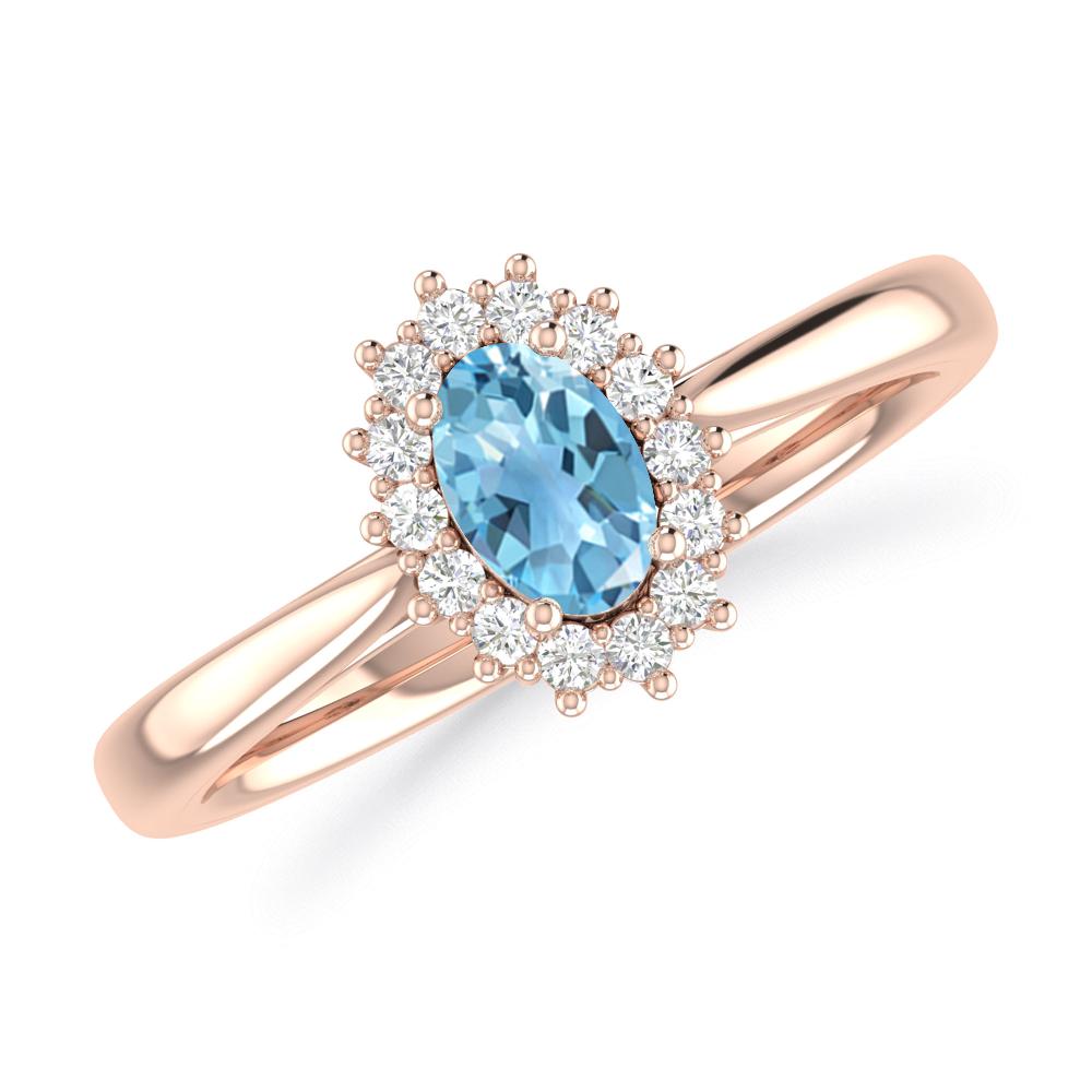 Rose Gold - Blue Topaz