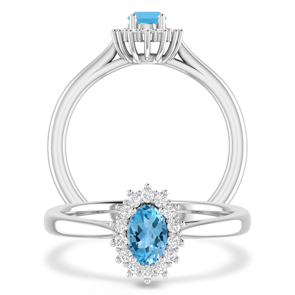 White Gold - Blue Topaz